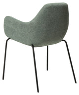 Zimmer Spisebordsstol m. arm, pebble grøn bouclé stof - Unoliving.com