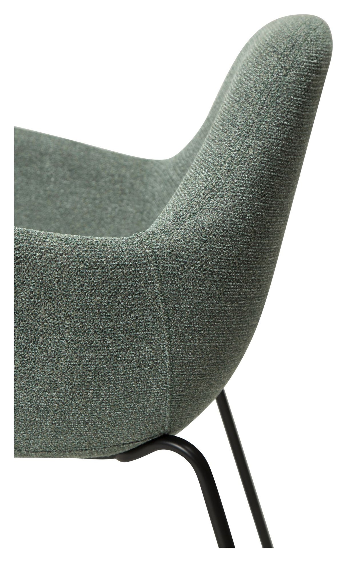 Zimmer Spisebordsstol m. arm, pebble grøn bouclé stof - Unoliving.com