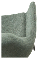 Zimmer Spisebordsstol m. arm, pebble grøn bouclé stof - Unoliving.com