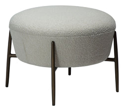 ORBIT Fodskammel, Hvid/beige Stof - Unoliving.com