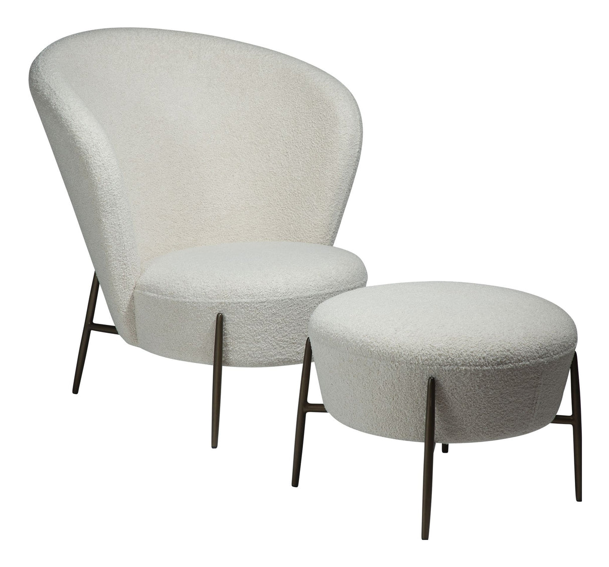 ORBIT Loungestol, Hvid/beige Stof - Unoliving.com