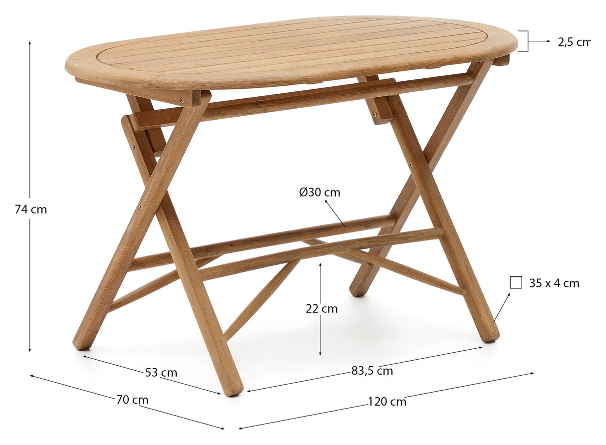 Dandara, foldebord Ø120 - eg - UNOLIVING.COM