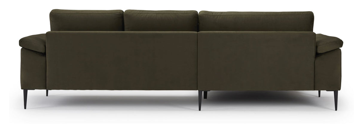 Nabbe 3-pers. Sofa m. chaiselong, venstre grøn stof - Unoliving.com