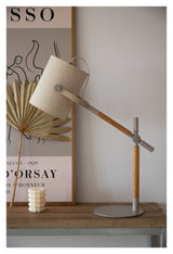 Dennis Bordlampe, Beige/Beige Linen - UNOLIVING.COM