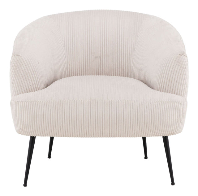 Derry Loungestol, Fløjl, Beige - UNOLIVING.COM