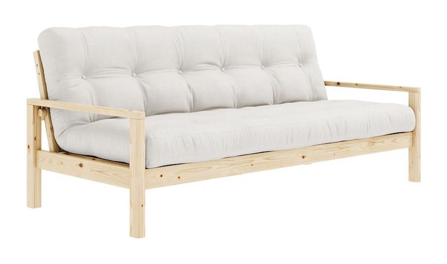 Knob Sovesofa, Lakeret fyrretræ, Offwhite - Unoliving.com