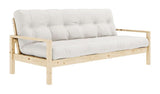 Knob Sovesofa, Lakeret fyrretræ, Offwhite - Unoliving.com