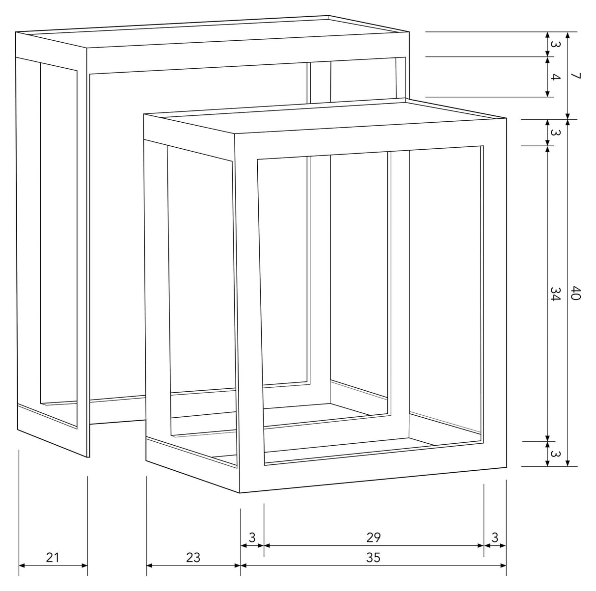 Dia Indskudsbord - Glas/Metal antik messing - UNOLIVING.COM