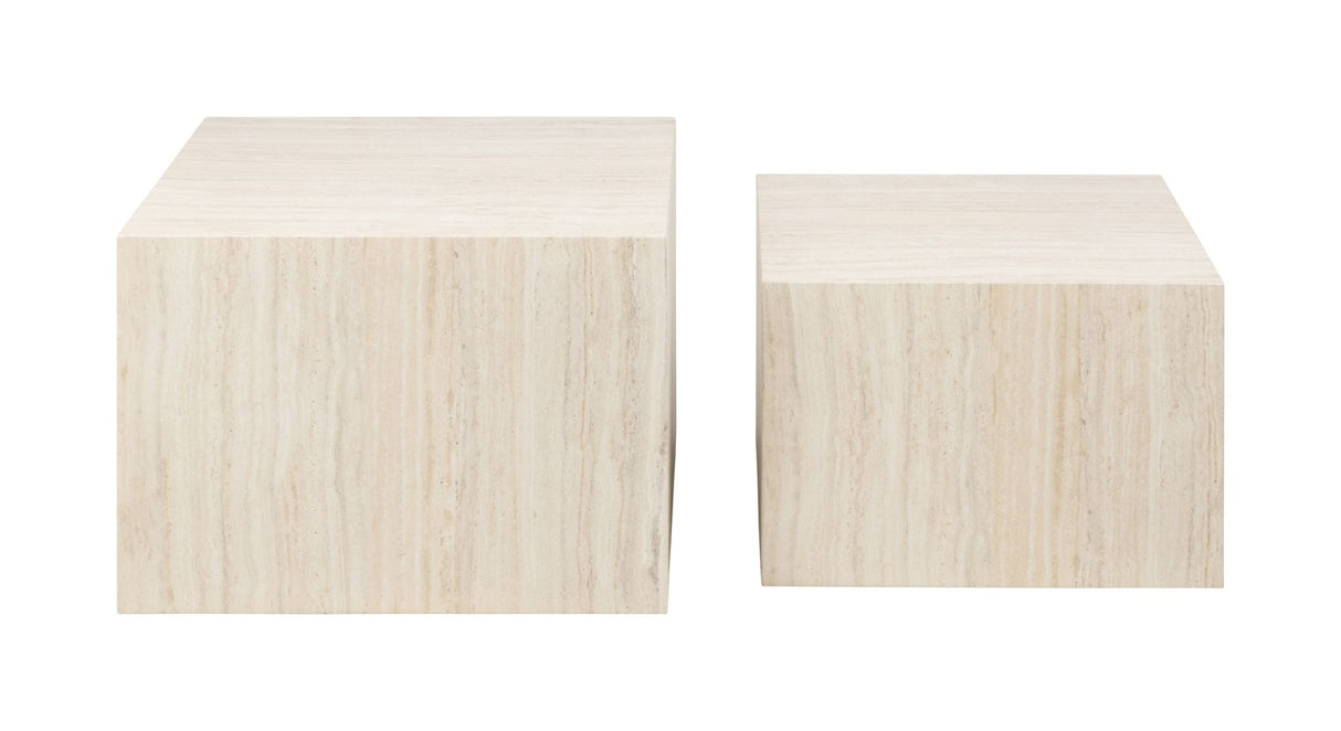 Dice Sofabord sæt,Travertine - look - UNOLIVING.COM