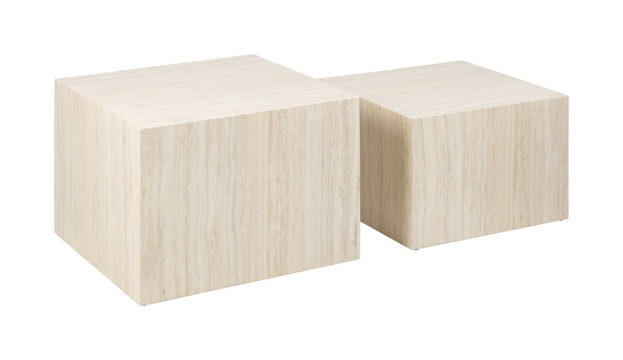 Dice Sofabord sæt,Travertine - look - UNOLIVING.COM