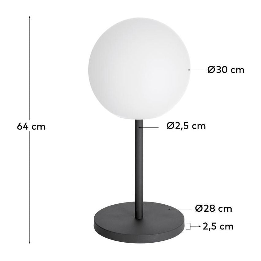 Dinesh LED Bordlampe Hvid/Sort Stål - UNOLIVING.COM