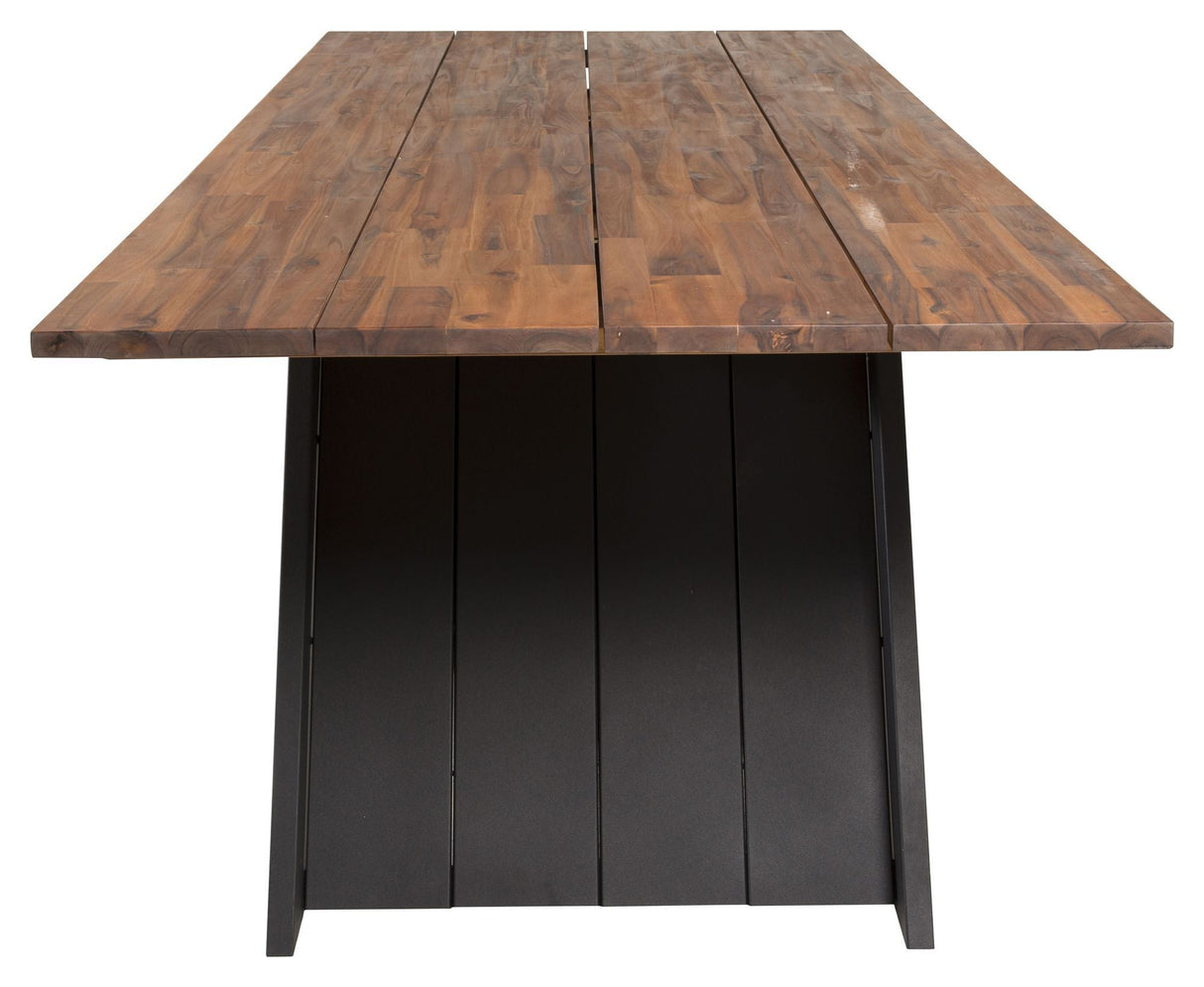 Doory Havebord, Acaceitop m. sort stål, 250x100 - UNOLIVING.COM