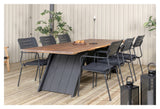 Doory Havebord, Acaceitop m. sort stål, 250x100 - UNOLIVING.COM