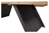 Doory Havebord, Acaceitop m. sort stål, 250x100 - UNOLIVING.COM