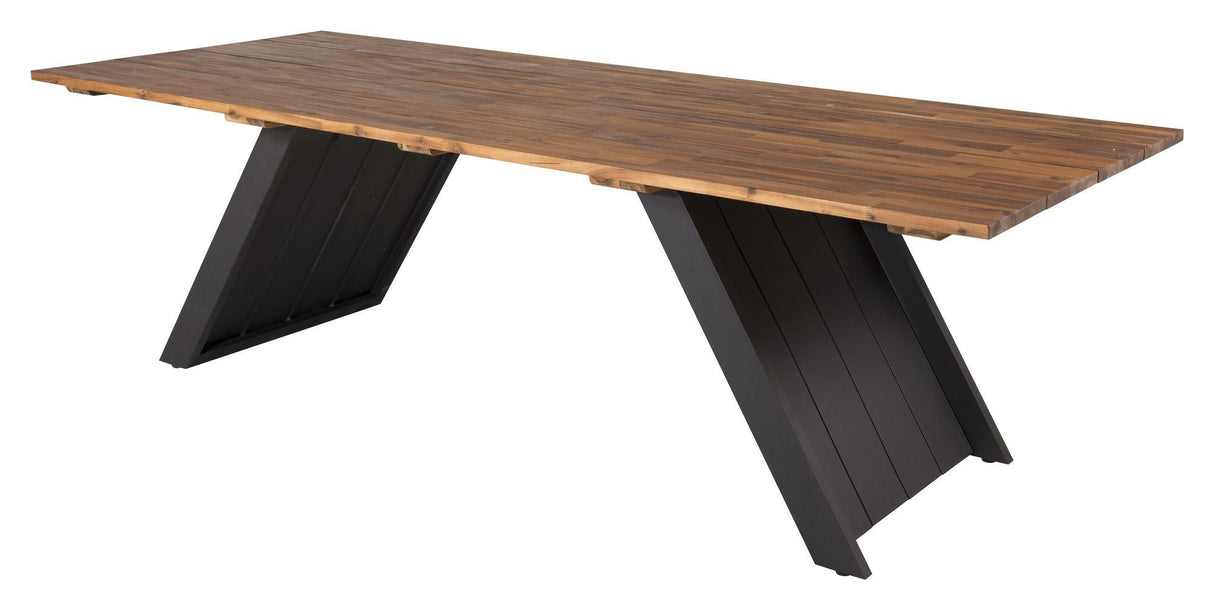 Doory Havebord, Acaceitop m. sort stål, 250x100 - UNOLIVING.COM