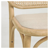 Doriane barstol SH: 65cm, Massiv eg/Beige - UNOLIVING.COM