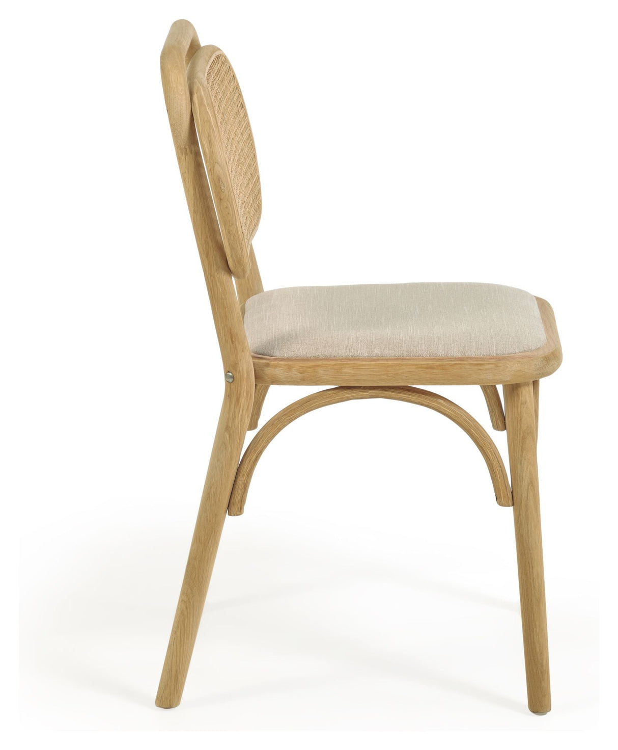 Doriane Spisebordsstol, Massiv eg/Beige - UNOLIVING.COM