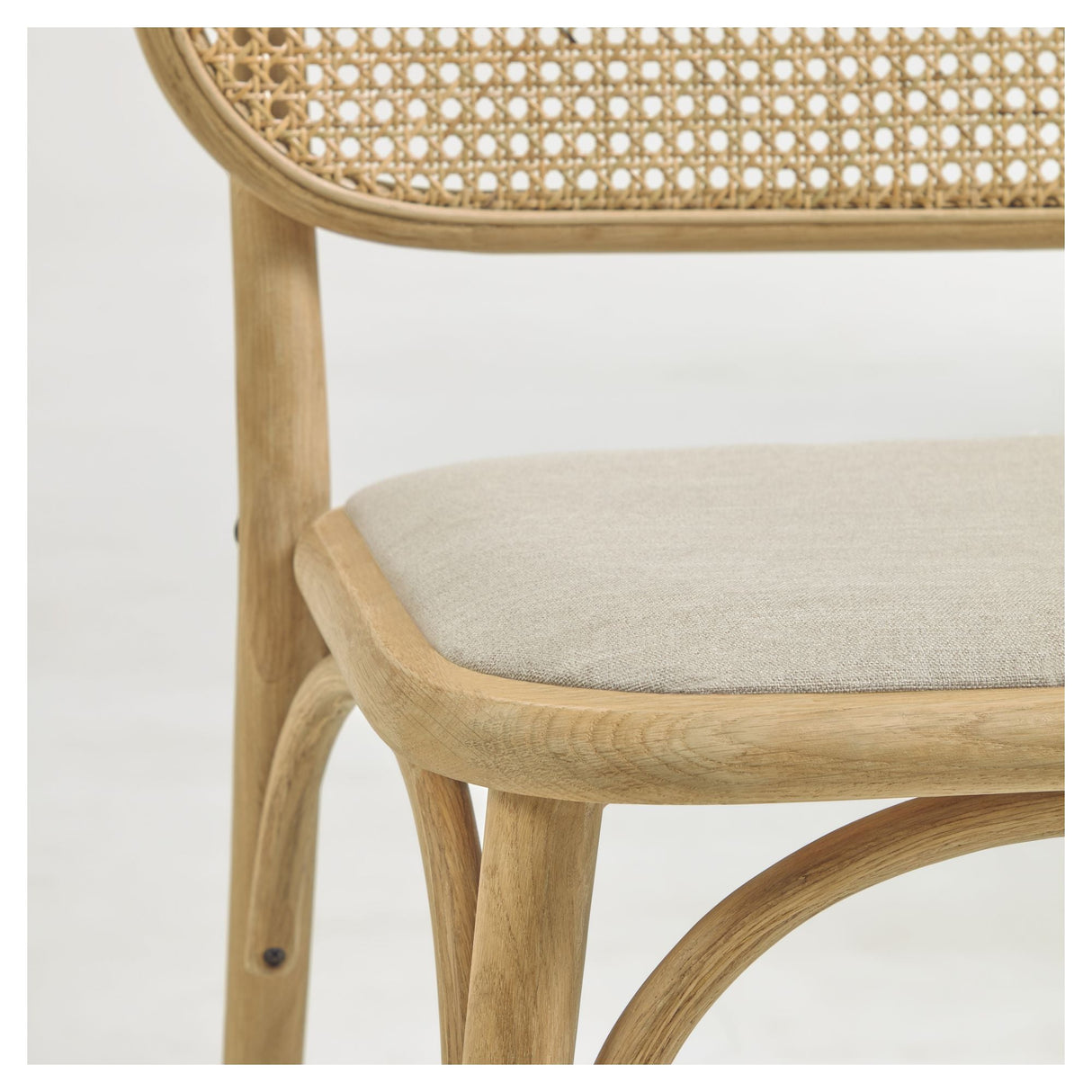 Doriane Spisebordsstol, Massiv eg/Beige - UNOLIVING.COM