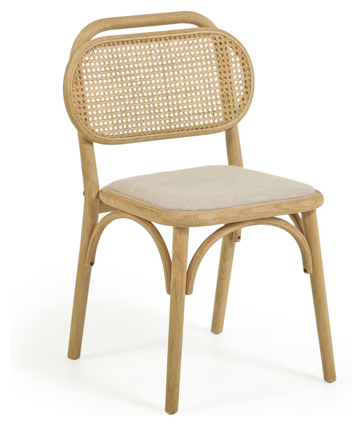 Doriane Spisebordsstol, Massiv eg/Beige - UNOLIVING.COM