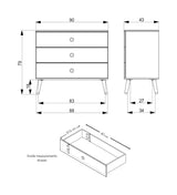 Dot Kommode 90x43 - Grå/eg - UNOLIVING.COM