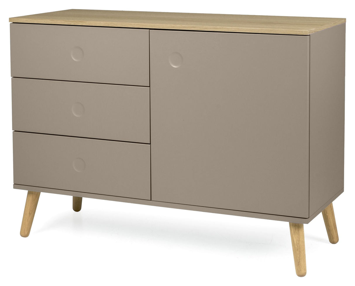 Dot Skænk 79x109x43 - Taupe/Eg - UNOLIVING.COM