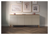 Dot Skænk 86x192x43 - Taupe/Eg - UNOLIVING.COM