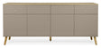 Dot Skænk 86x192x43 - Taupe/Eg - UNOLIVING.COM