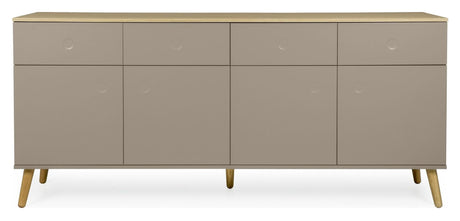 Dot Skænk 86x192x43 - Taupe/Eg - UNOLIVING.COM