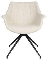 Doulton Loungestol m. drejefod - Offwhite Bouclé - UNOLIVING.COM