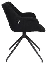 Doulton Loungestol m. drejefod - Swivel Black Bouclé - UNOLIVING.COM