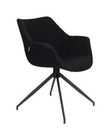 Doulton Loungestol m. drejefod - Swivel Black Bouclé - UNOLIVING.COM