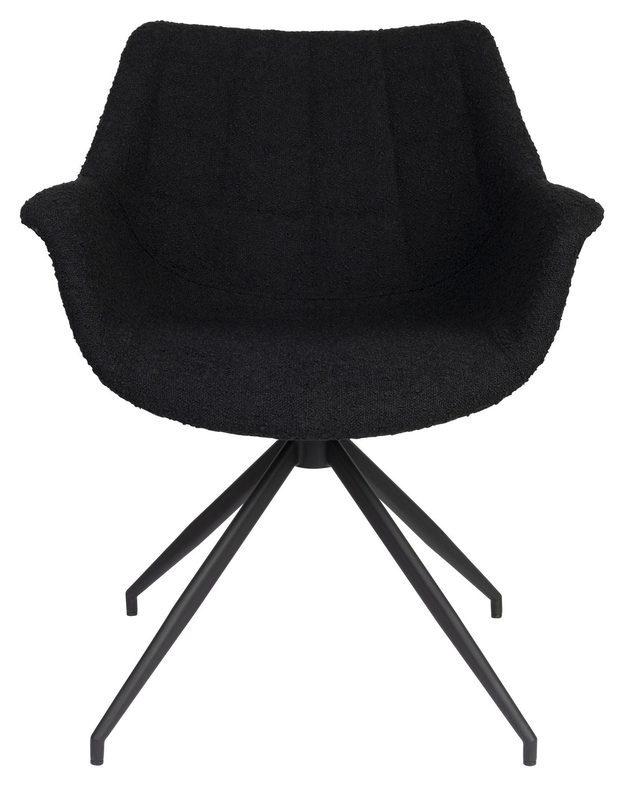 Doulton Loungestol m. drejefod - Swivel Black Bouclé - UNOLIVING.COM