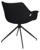 Doulton Loungestol m. drejefod - Swivel Black Bouclé - UNOLIVING.COM