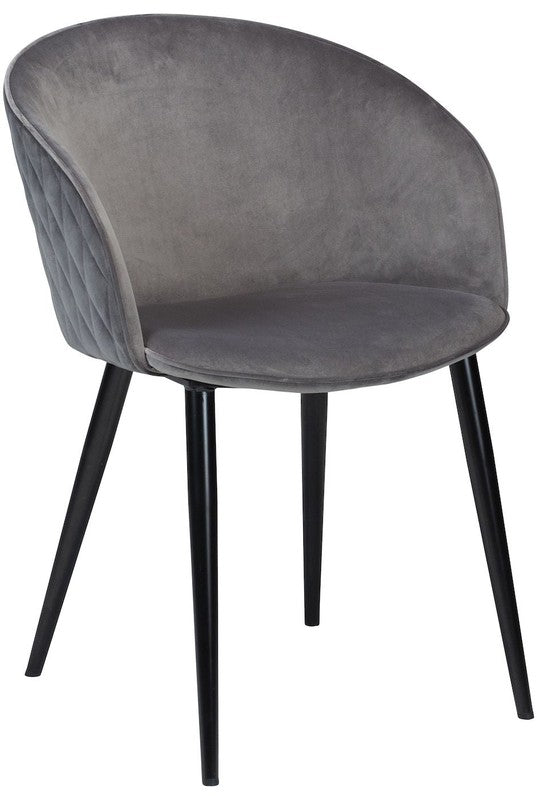 Dual Spisebordsstol, Alugrå Velour - UNOLIVING.COM