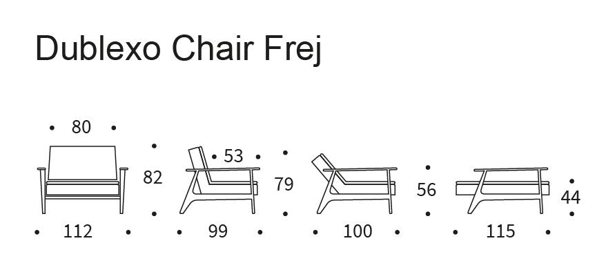 Dublexo Frej Loungestol, Røget eg, Natur, Twist Charcoal - UNOLIVING.COM