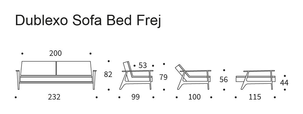 Dublexo Frej Sovesofa, Røget eg, Natur, Twist Charcoal - UNOLIVING.COM