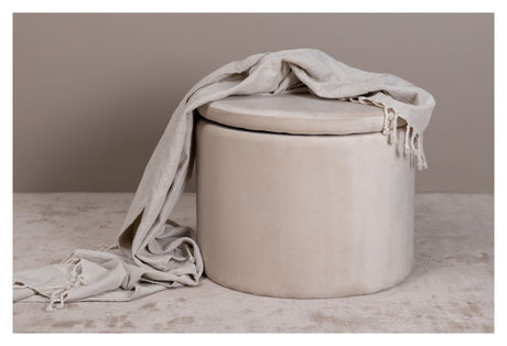 Dunken Puf, Beige Velour - UNOLIVING.COM