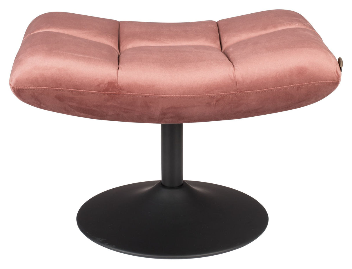 Dutchbone Bar Fodskammel, Old Pink Velour - Unoliving.com