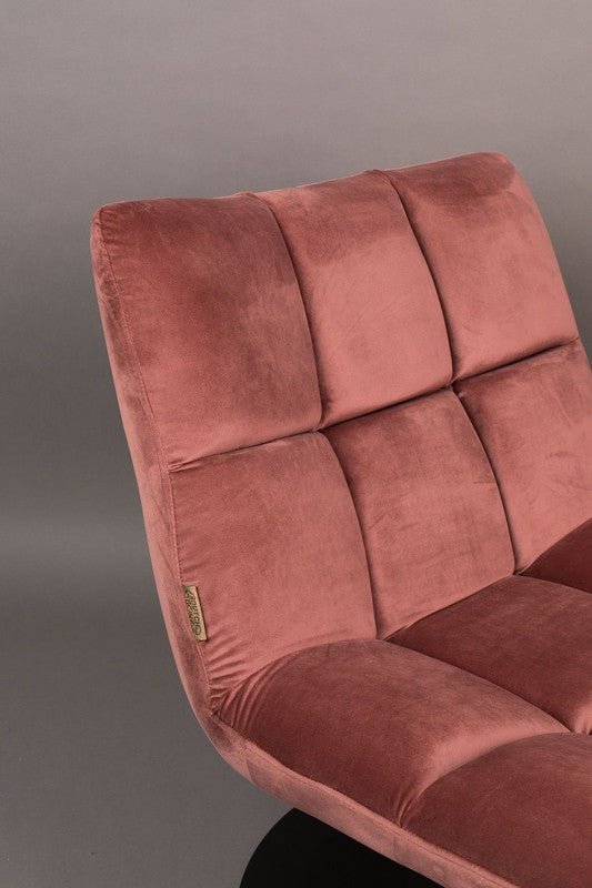 Dutchbone Bar Loungestol, m. velour Pink - UNOLIVING.COM