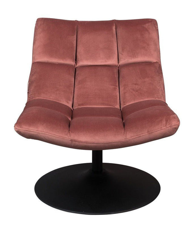 Dutchbone Bar Loungestol, m. velour Pink - UNOLIVING.COM