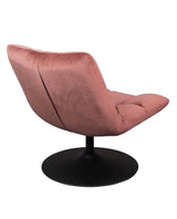 Dutchbone Bar Loungestol, m. velour Pink - UNOLIVING.COM