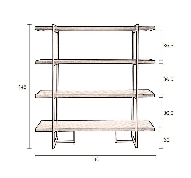 Dutchbone Class Reol m/stålramme Acacia finer - UNOLIVING.COM