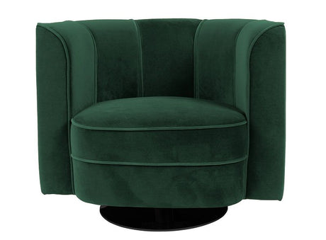 Dutchbone Flower Loungestol, Grøn velour - Unoliving.com