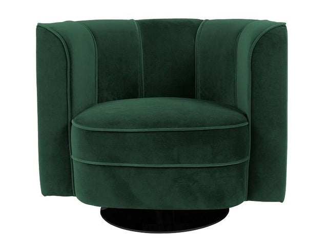 Dutchbone Flower Loungestol, Grøn velour - UNOLIVING.COM