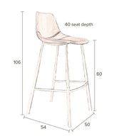 Dutchbone Franky Barstol Brun PU læder - UNOLIVING.COM