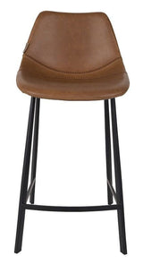 Dutchbone Franky barstol Brun PU læder, SH: 65cm - UNOLIVING.COM