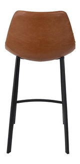 Dutchbone Franky barstol Brun PU læder, SH: 65cm - UNOLIVING.COM