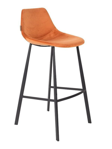 Dutchbone Franky Barstol, Orange velour - UNOLIVING.COM