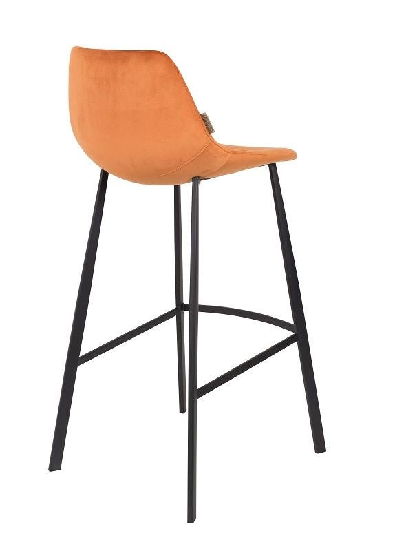 Dutchbone Franky Barstol, Orange velour - UNOLIVING.COM