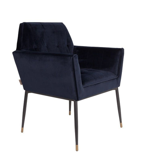 Dutchbone Kate Spisebordsstol m/armlæn Deep blue - Unoliving.com